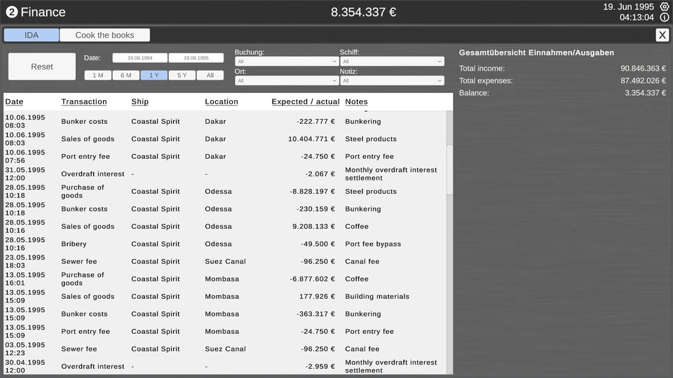 Deine Finanzen im Blick – Ocean Cargo Manager